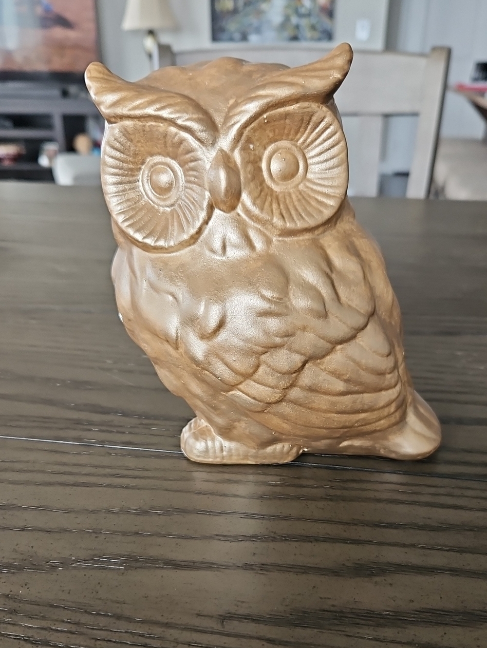 Ceramic Gold Colored Owl